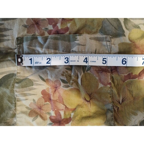 Aeropostale Hawaiian Shirt Mens XL Button Up Green Floral Short Sleeve - Picture 2 of 16